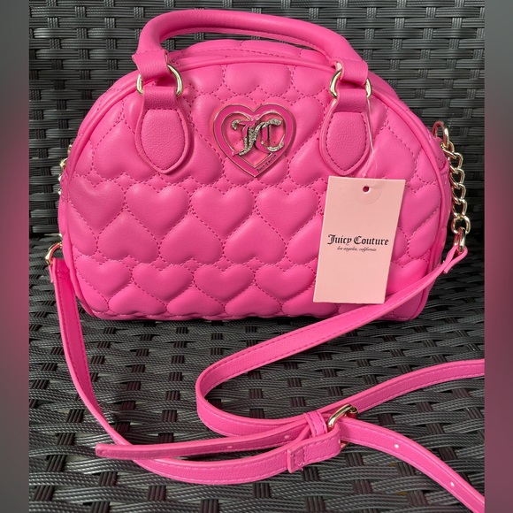 Juicy Couture Handbags - JUICY COUTURE BAG,Juicy Couture Vibrant Pink Heart Crossbody Bag